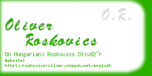 oliver roskovics business card